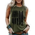 thumbnail image 1 of LAZYCHILD American Flag Tank Tops Women Patriotic Shirt USA Flag Stars Stripes Print Sleeveless 4th of July Tee, 1 of 6