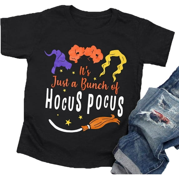 LAZYCHILD It's Just A Bunch of Hocus Pocus Halloween T Shirt Toddler Boys Girls Sanderson Sister Graphic Tee Shirts