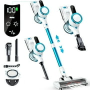 Lazyswan Cordless Vacuum, 250W 23KPa Stick Vacuums for Pet Hair/Carpet, 40 Min Runtime, LED Touch Screen, 1.2L Dust Cup, Lightweight
