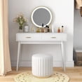 thumbnail image 1 of LAZZO 40” Small Writing Desk with Drawers, Modern Vanity Desk for Home Office and Small Spaces, White, 1 of 7