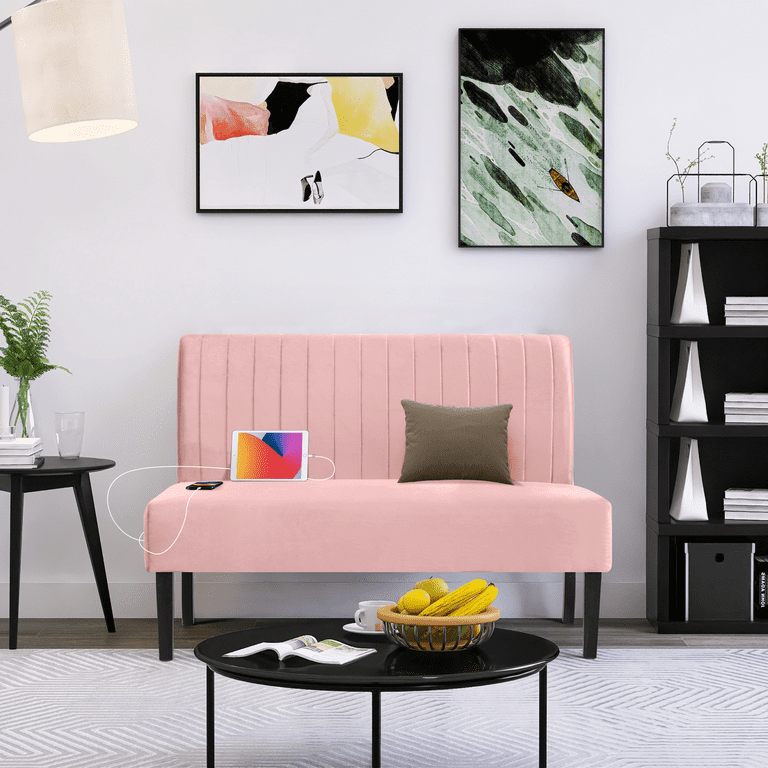 Small blush sofa discount