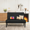 thumbnail image 1 of LAZZO 43" W Armless Loveseat Sofa with USB Port, Black, 1 of 5