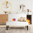 thumbnail image 1 of LAZZO 43" Mini Small Comfy Couch Armless Loveseat Sofa with USB Port, White, 1 of 5