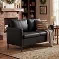 thumbnail image 1 of LAZZO 51" Modern Loveseat Sofa, 2-Seater Linen Fabric Couch for Bedroom & Office, Black, 1 of 7