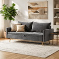 thumbnail image 1 of LAZZO 60" Loveseat Sofa with Hidden Storage, Fabric Upholstered Couch with USB Charging Ports for Living Room, Gray, 1 of 8