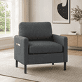 thumbnail image 1 of LAZZO Accent Chair, Linen Upholstered Armchair for Living Room, Bedroom and Apartment, Dark Gray, 1 of 9