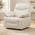 thumbnail image 1 of LAZZO Recliner Chair with Adjustable Armrests, Oversized 360° Swivel Chair for Nursery & Living Room, White, 1 of 8