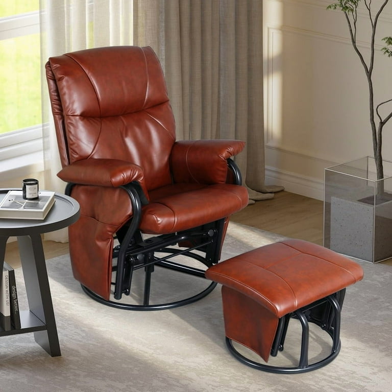 LOGOS LIFE ROLLINGCHAIR （BROWN） Emma Wide Salon Styling Chair in Cognac (Brown), Short Round
