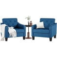 thumbnail image 1 of LAZZO Accent Chair, Comfy Tufted Living Room Arm Chair, Modern Upholstered Club Chair，Blue-2 Pack, 1 of 8