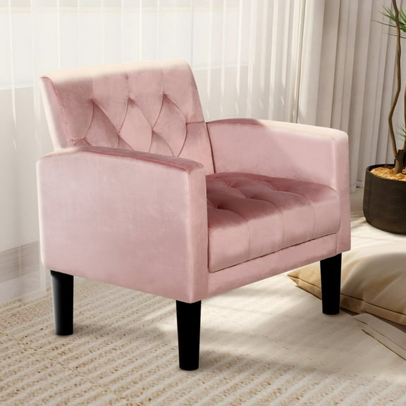 LAZZO Mid Century Arm Chair (Pink, 1PC)