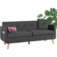 thumbnail image 1 of LAZZO Modern Button Tufted Upholstered 2 Seater Sofa Couch w/ 2 USB Charging Ports, 1 of 7