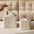 thumbnail image 1 of LAZZO Nesting Coffee Table Set of 2, Modern Wooden Coffee Table & End Table, Small Side Tables for Living Room, Bedroom & Apartment, Beige, 1 of 8