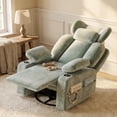 thumbnail image 1 of LAZZO Nursery Recliner Chair, 360° Swivel Rocking Glider with Adjustable Headrest, Armrests, Footrest, Cup Holder and Lumbar Pillow, Green, 1 of 10