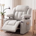 thumbnail image 1 of LAZZO Nursery Recliner Chair, Power 320° Swivel Chair with Cup Holder, Adjustable Armrest, Footrest, Oyster‑White, 1 of 8