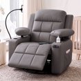 thumbnail image 1 of LAZZO Nursery Recliner Chair, Power 320° Swivel Chair with Remote, Cup Holder, Adjustable Armrest, Footrest, Gray, 1 of 9