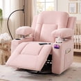 thumbnail image 1 of LAZZO Nursery Recliner Chair, Power 320° Swivel Chair with Remote, Cup Holder, Adjustable Armrest, Footrest, Pink, 1 of 8