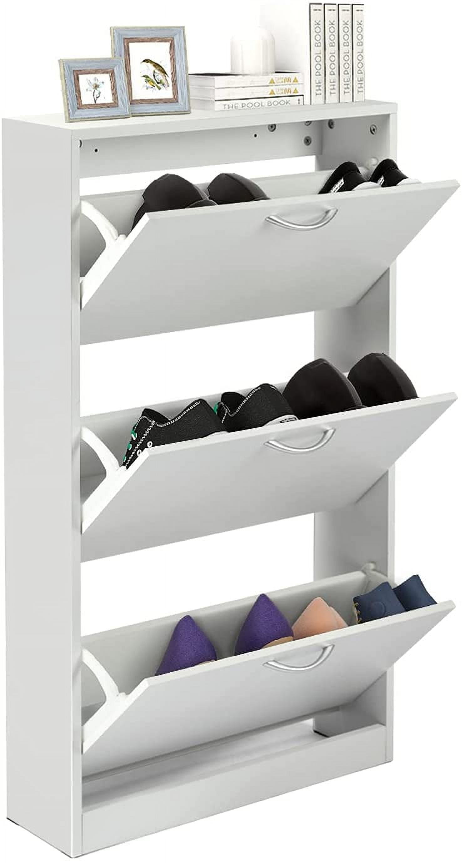 HANLIVES Shoe Cabinet for Entryway, White Narrow Shoe