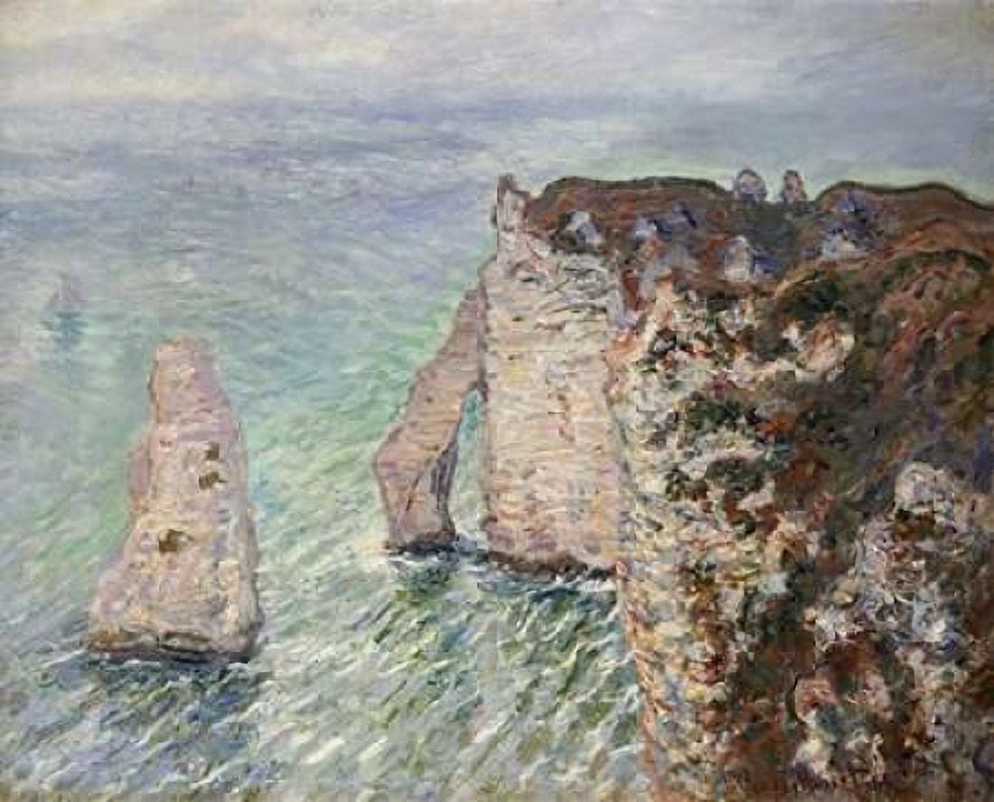 LAiguille et la Porte dAval Etretat Canvas Art - Claude Monet (24 x 30)