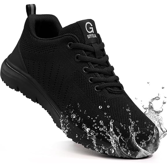 LAoutun Non Slip Steel Toe Shoes Waterproof Work Shoes Lightweight Safety Shoes Steel Toe Sneakers