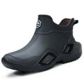 thumbnail image 1 of LAoutun Short rain boots men women ankle fishing boots gardening boots Boating Camping boots black, 1 of 6