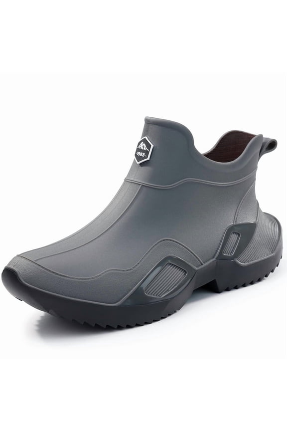 Short rain boots men women ankle fishing boots gardening boots Boating Camping boots grey