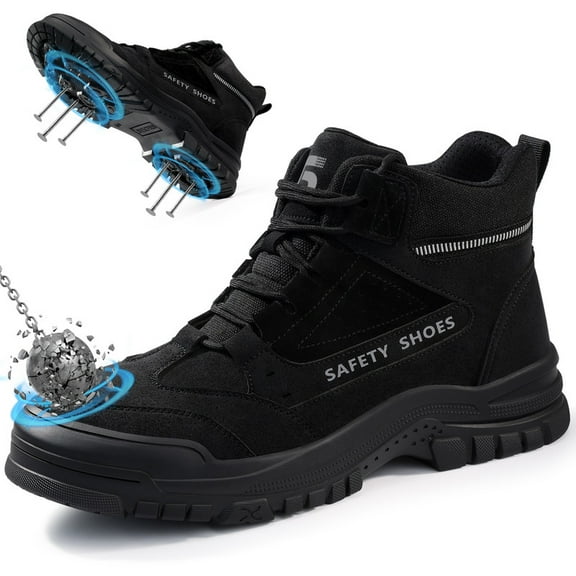 LAoutun Steel Toe Shoes for Men Lightweight Work Boots Comfortable Safety Boots Industrial Shoe