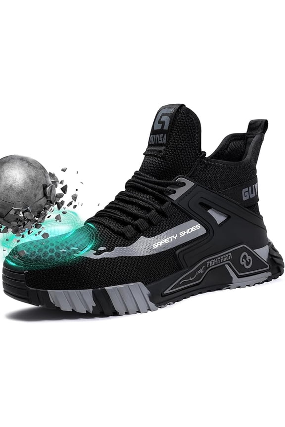 Steel Toe Shoes for Men Mid Cut Work Shoe for Men Industrial Construction Safety Shoes