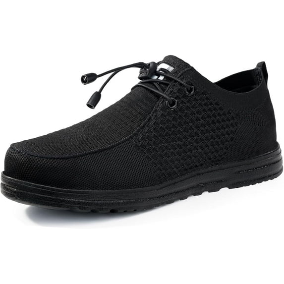 LAoutun Steel Toe Shoes for Men Slip On Work Shoes Indestructible Safety Toe Steel Toe Loafers