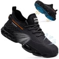 thumbnail image 1 of LAoutun Steel Toe Shoes for Men Women Breathable Work Shoes Lightweight Work Sneakers Blue, 1 of 5