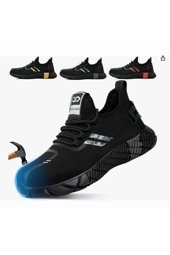 Steel Toe Shoes for Men Work Safety Shoes Comfort Sneakers Steel Toe Tennis Sneakers Black
