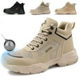 thumbnail image 1 of LAoutun Work Boots for Men Lightweight Steel Toe Shoes Comfortable Construction Work Shoes Beige, 1 of 6