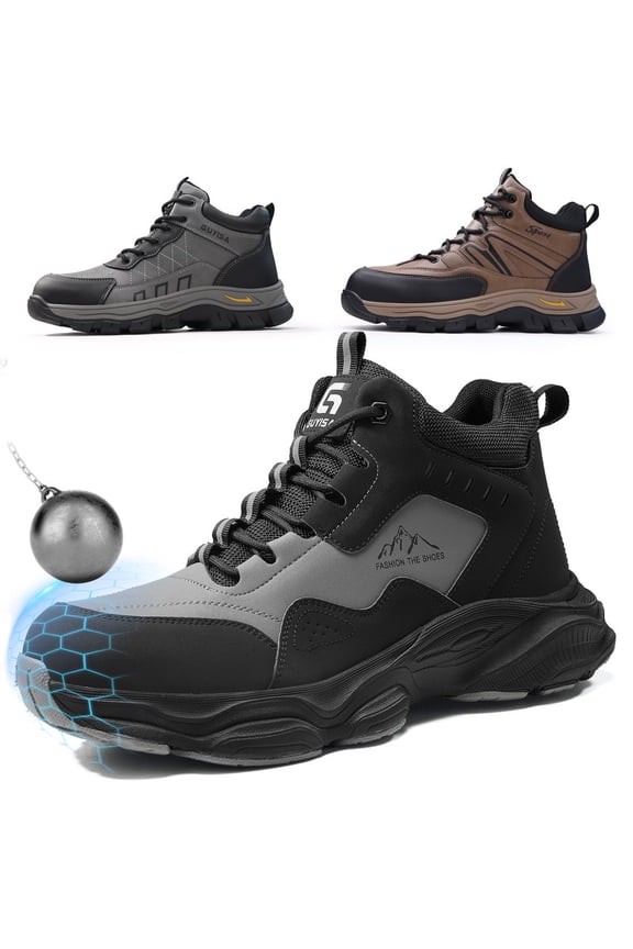Work Boots for Men Steel Toe Boots Wear-resistant Indestructible Construction Boots