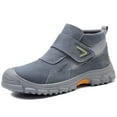 thumbnail image 1 of LAoutun Work Boots for Men Welding Steel Toe Boots Indestructible Construction Footwear Grey, 1 of 6