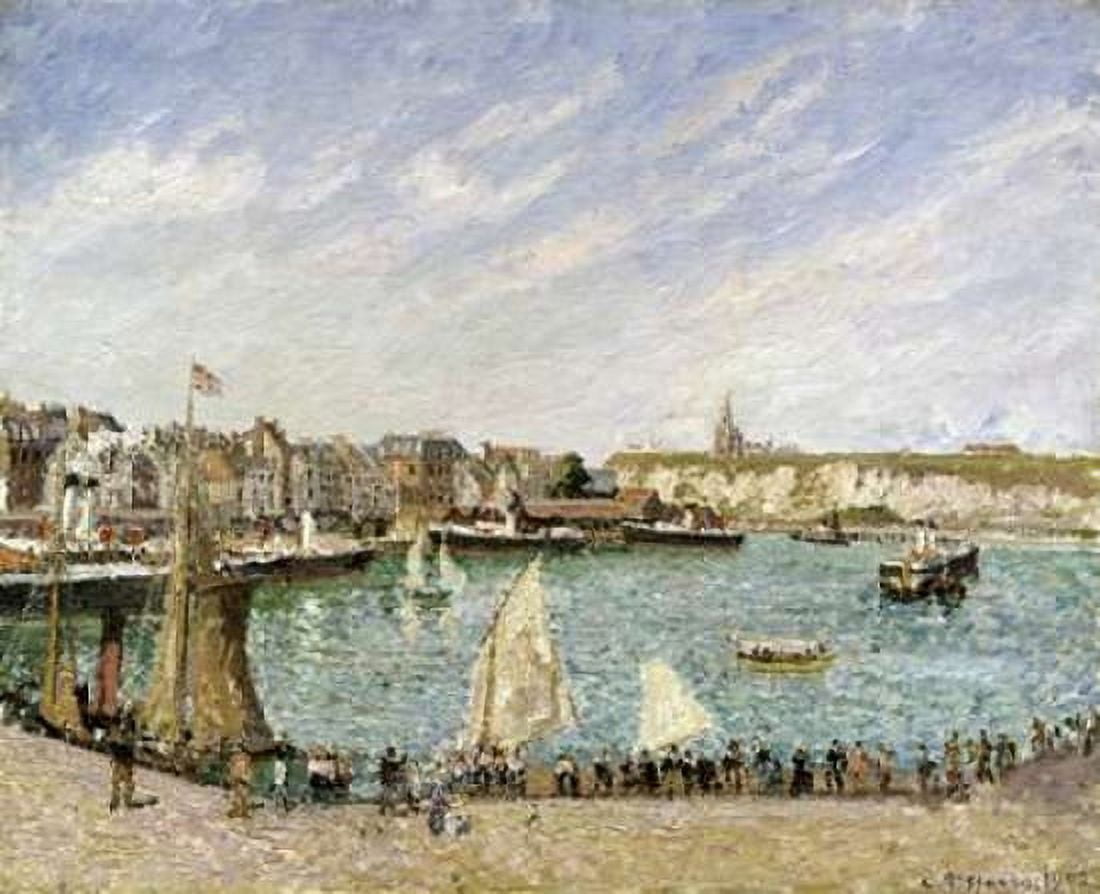 LApres-Midi Soleil Avant-Port De Dieppe Canvas Art - Camille Pissarro (20 x 24)