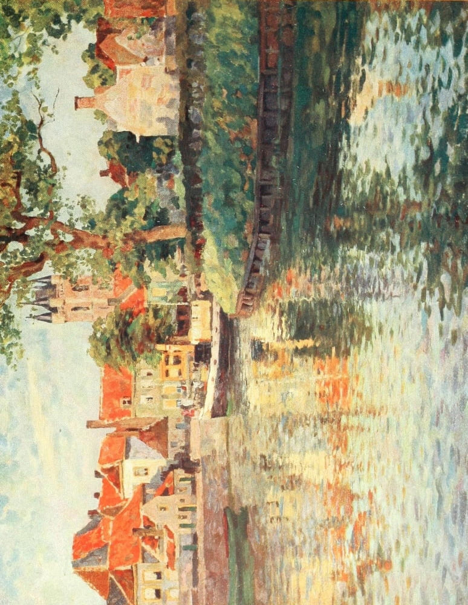 LArt et les Artistes 17 1913 La Ville de LEcluse au soleil couchant Canvas Art - Victor Gilsoul (24 x 36)