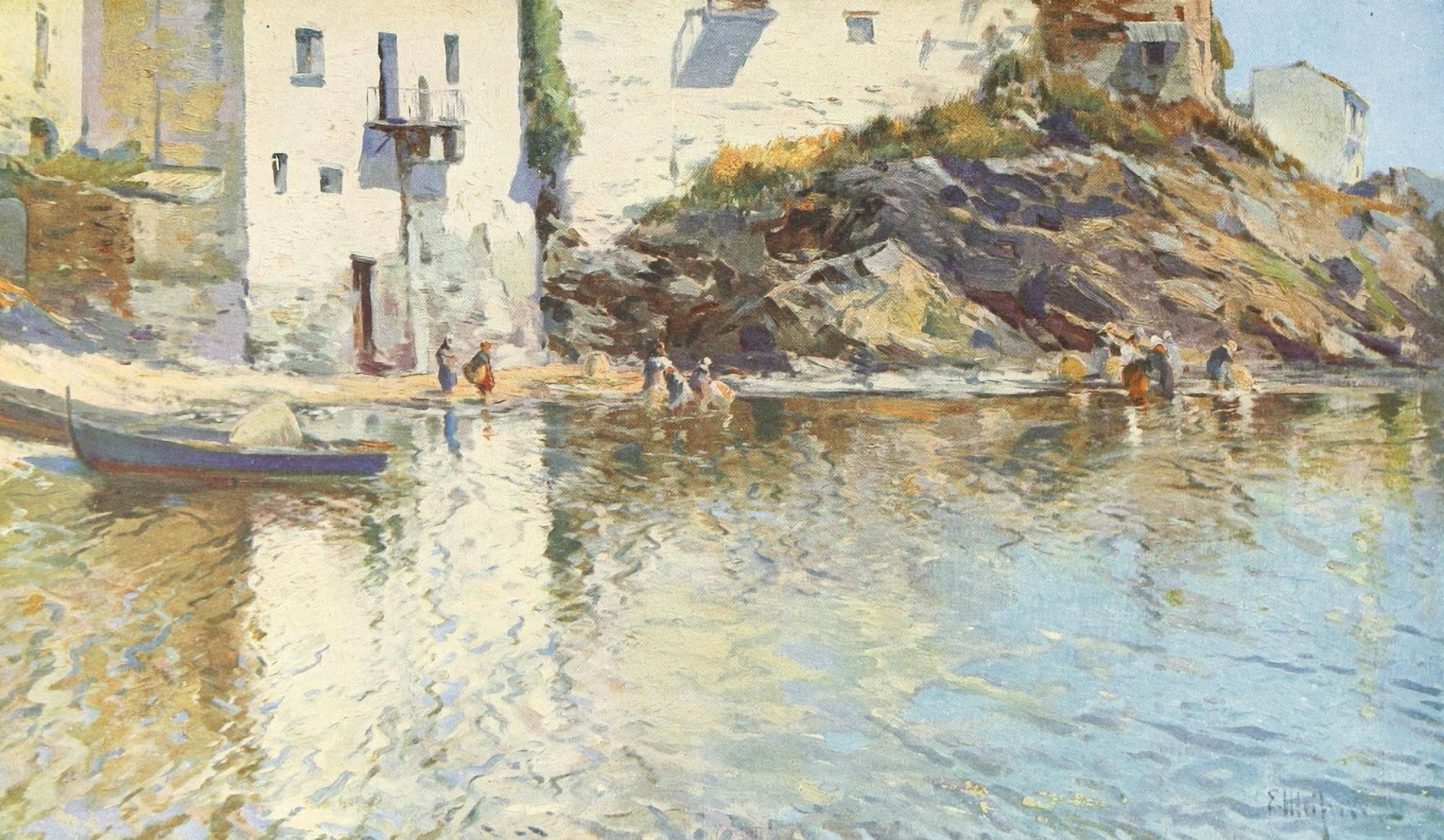 LArt et les Artistes 5 1907 Coin de Plage a Cadaqus Canvas Art - Eliseo Meifren (24 x 36)