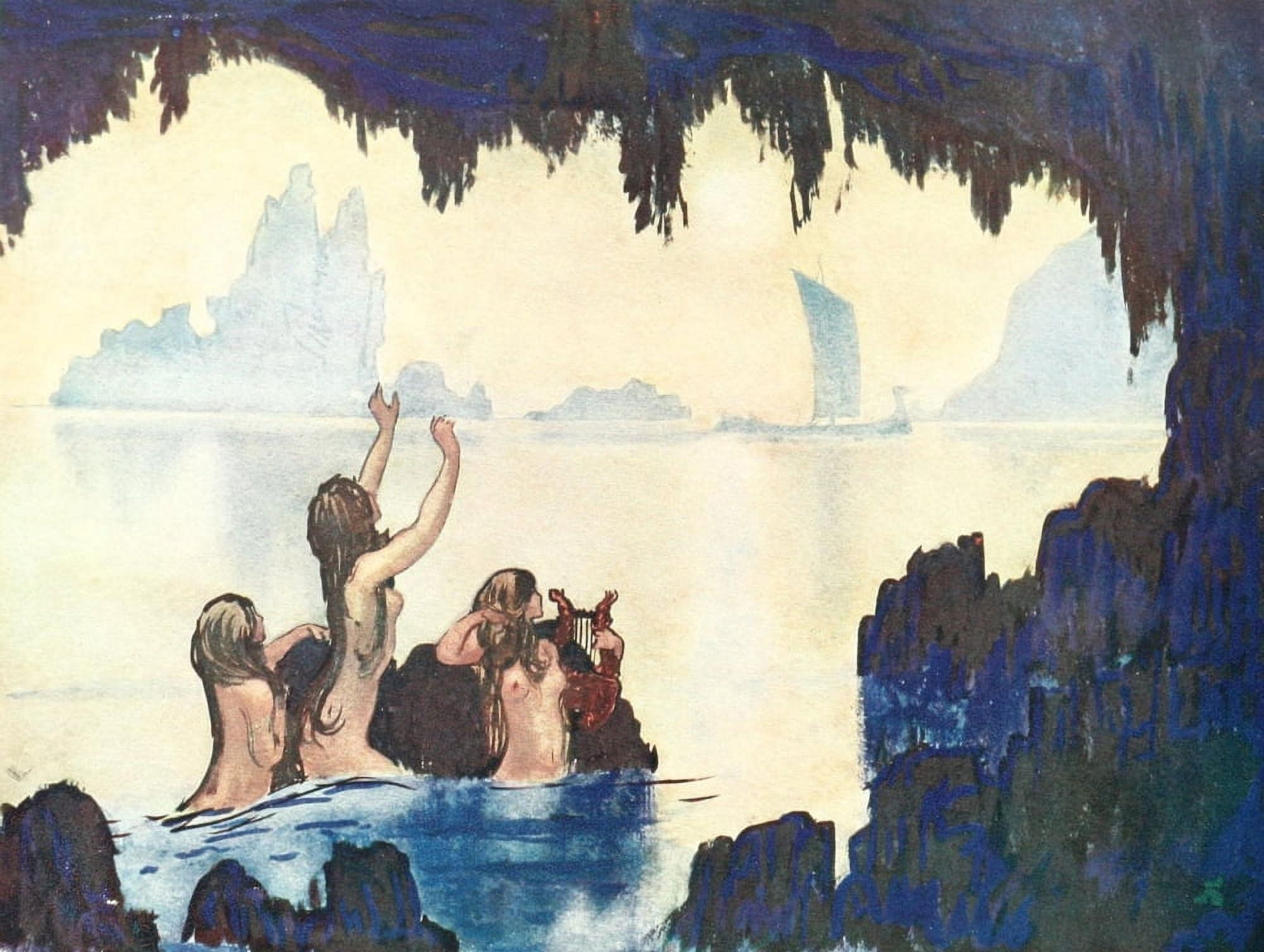 LArt et les Artistes Le Chat de la Vague Canvas Art - J Francis Auburtin (24 x 36)