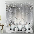 thumbnail image 1 of LB Christmas Winter Shower Curtain for Bathroom, Funny Grey Gnome on White Snowfield Snowflake Fabric Shower Curtain with Hooks, Pine Tree Covered with Snow Bathroom Curtains Shower Set, 72x72 inches, 1 of 6