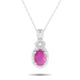 thumbnail image 1 of LB Exclusive 14K White Gold 0.15ct Diamond and Ruby Pendant Necklace PD4-15738WRU, 1 of 4