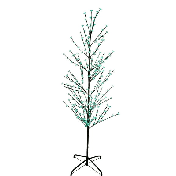 LB International 6' Prelit LED Cherry Blossom Flower Tree - Green Lights