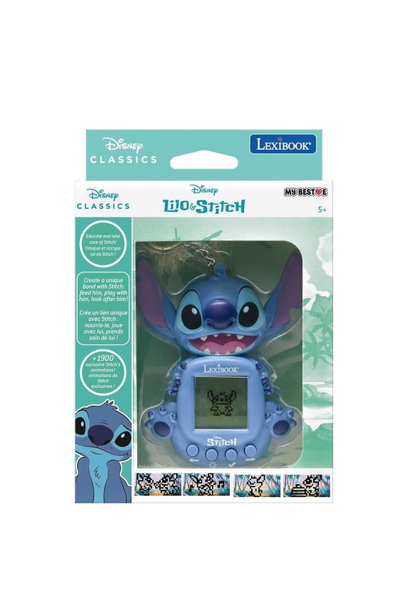 Disney Stitch My Best-E Console with LCD ScreenVirtual Pet Game with 3 Interactive Mini-Games - Portable Digital Toy for Kids, Ages 5+
