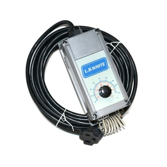LB White 09454 Portable Heater Thermostat with Inline Plug