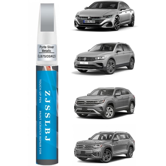LB7S/D5/K2 Pyrite Silver Metallic Touch Up Paint Compatible with Volkswagen Exact Match 2 in 1 Touch up Paint for Chips and Nicks Repair