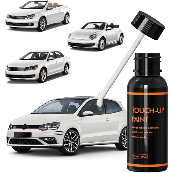 LB9A Candy White Touch Up Paint for Volkswagen, DIY Car Paint Scratch Repair Kit, Automotive Paints, Quick & Easy Fix Scratch Repair for Beetle/Jetta/Tiguan/CC/Eos/GTI/Golf/Touran/Passat