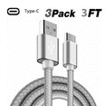 thumbnail image 1 of LBC 3' USB Type C 31 to USB 20 Charging Cable, White, 3 Pack, 1 of 3