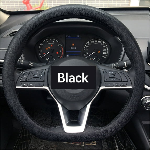 LBCHEN Clearance Deals Plates Car Steering Wheel Cover Non-Slip Wear-Resistant Car Steering Wheel Protective Cover Four Seasons Universal Steering Wheel Cover (#6 Black, Silica Gel)