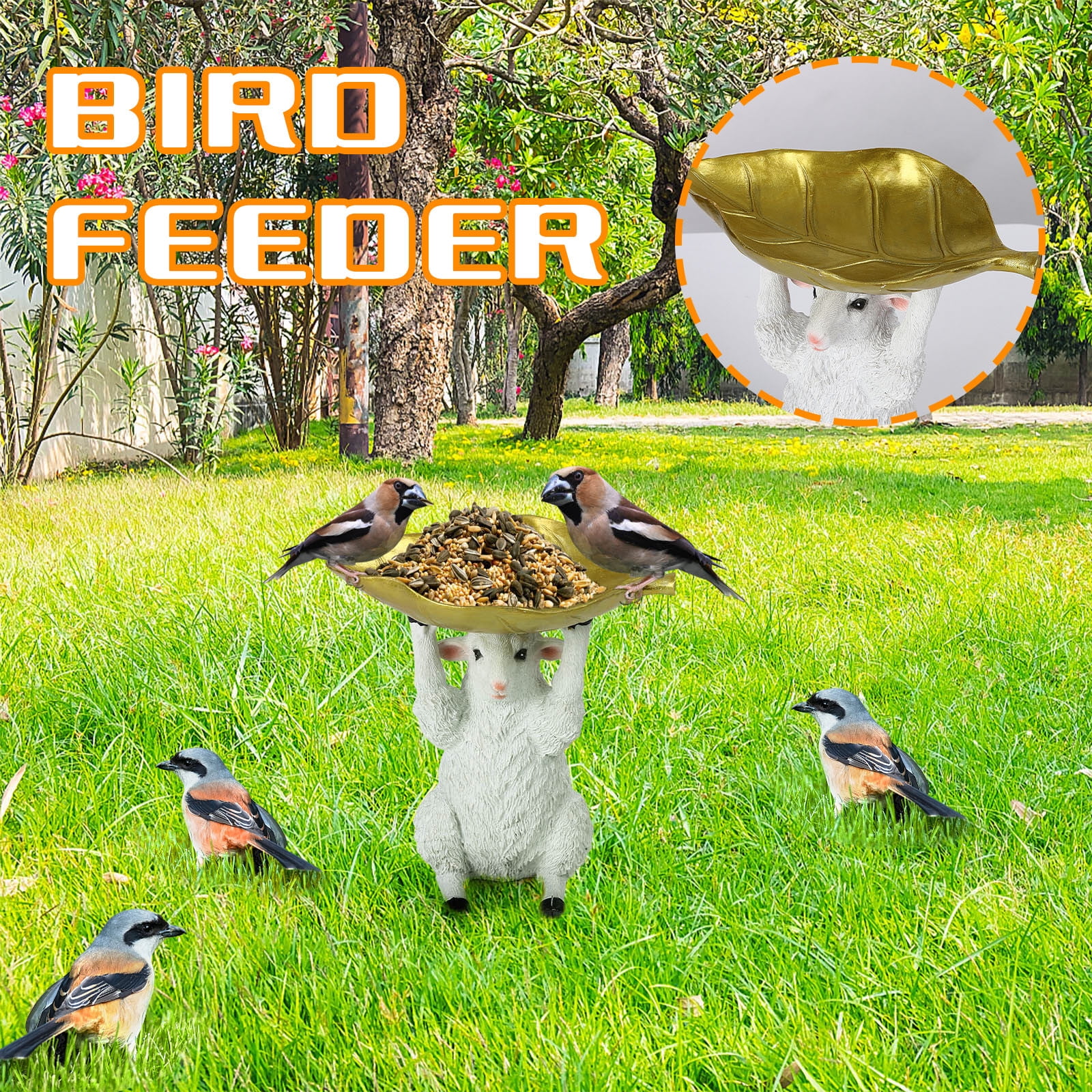 LBCHEN Hummingbird Feeders Spring Garden Sculpture Bird Feeder Steel