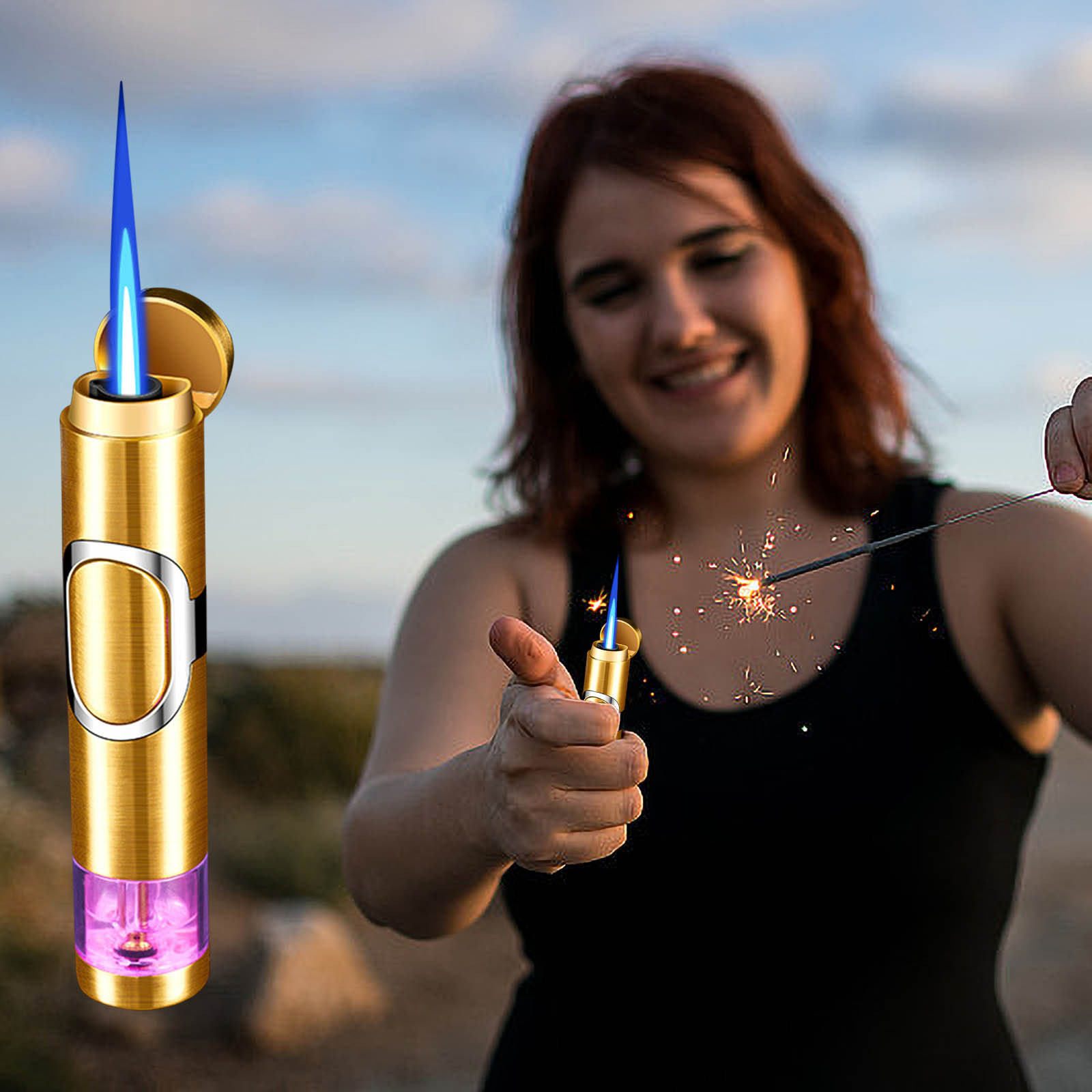 LBCHEN Lighters Metal Lighter Explosionproof Cigarette Lighters Alloy Disposable Lighter Beauty