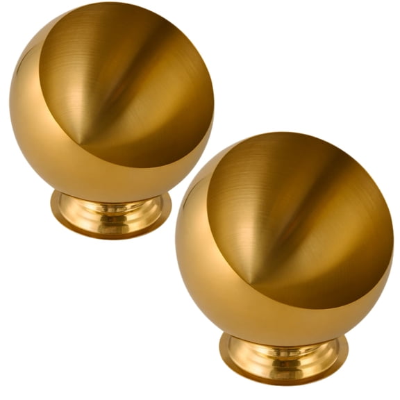 LBCT 2 Pack Gold Tilted Spherical Footed Bowls, Large Stainless Steel Condiment Serving Bowl, Multi-Purpose Snack Dessert Ice Cream Storage Cup for Restaurant & Home Table Decor