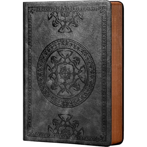 LBCT   A6 Pocket Lined Notebook, Black Faux Leather Cover Mini Journal, Premium Dowling Paper Writing Notepad for Travel, Office & Daily Notes, 5.7 x 4.1 Inch